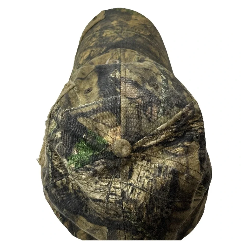 DSG Outerwear Womens Distressed Camo Baseball Cap American Flag Patch Hat